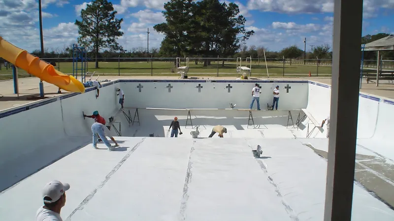 Commercial municipal pool resurfacing inspection