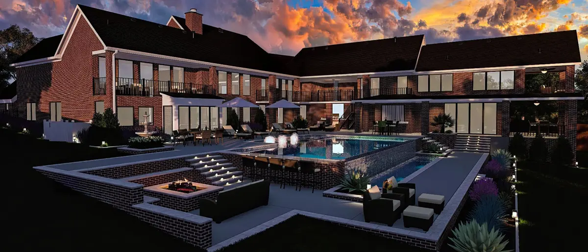 Photorealistic 3D pool and landscape design rendering